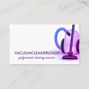 Cartão De Visita Aspirador Roxo Limpeza Doméstica Mantenedor de Cas