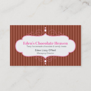 Cartão De Visita Assar decorativo branco cor-de-rosa com faixa de c