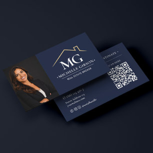 Cartão De Visita Assessor de Imóveis Corretor de Imóveis Foto QR Az