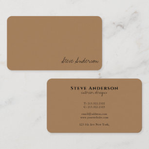 Cartão De Visita Assinatura Castanho Claro Simples Profissional Mod