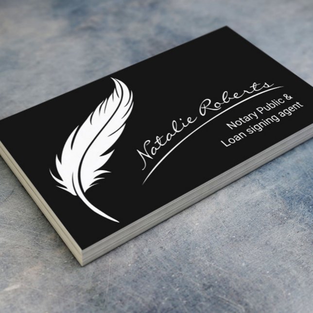 Cartão De Visita Assinatura de Agente de Empréstimo Notário de Quil (Criador carregado)