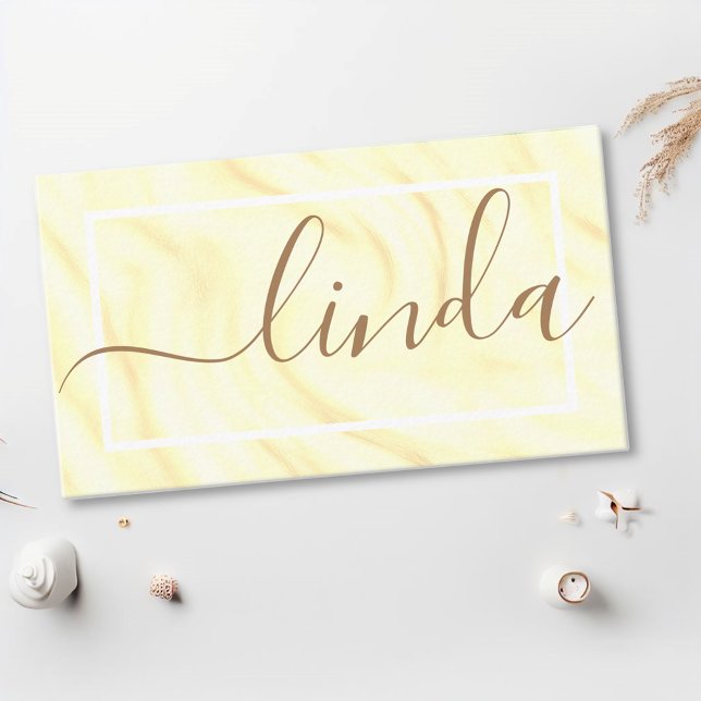 Cartão De Visita Assinatura de Creme Cappuccino (Criador carregado)