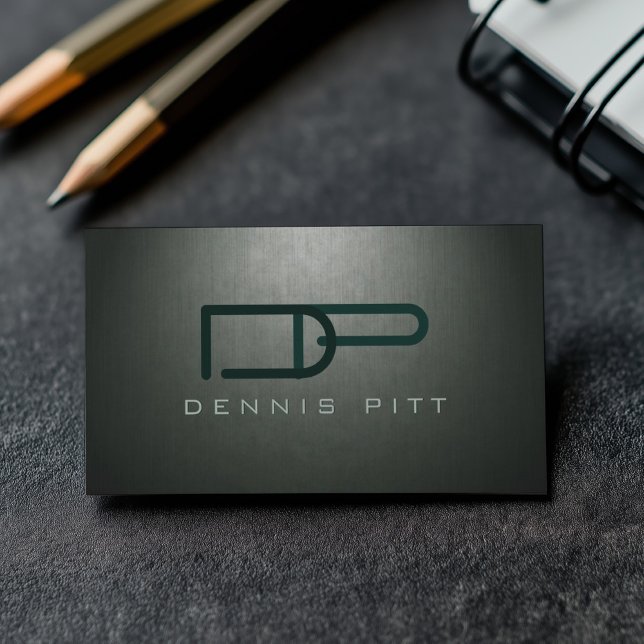 Cartão De Visita Assinatura do Monograma Personalizado da Cinza Púb (Perfect for business)