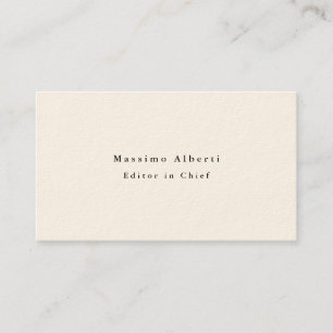 Cartão De Visita Assinatura Elegante Simples Creme Minimalista Mode