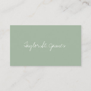 Cartão De Visita Assinatura manuscrita Vintage Verde claro