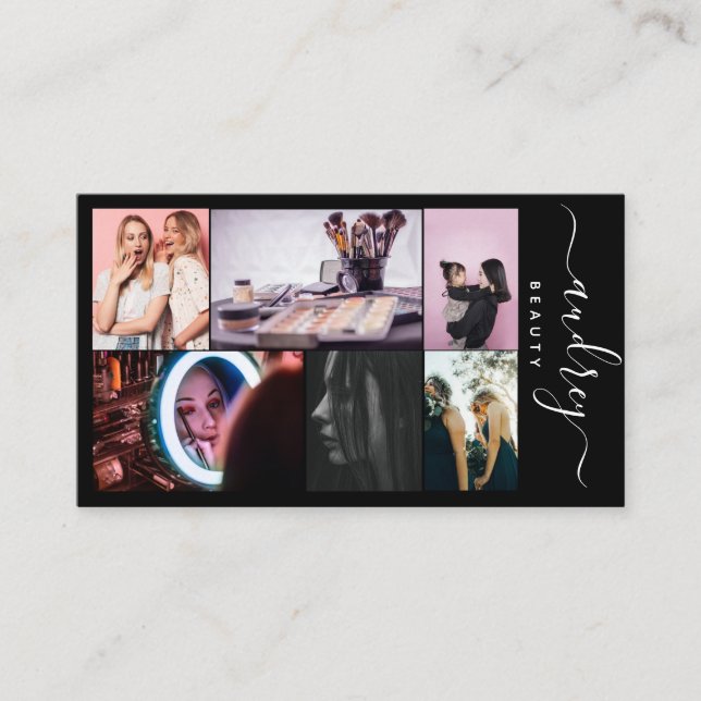 Cartão De Visita Assinatura Professional Black and White 6 Fotograf (Frente)