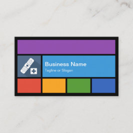 Cartão De Visita Assistência Médica - Azulejos Coloridos Criativos