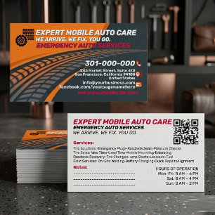Cartão De Visita Assistência Ousada na Estrada & Código QR de Logot