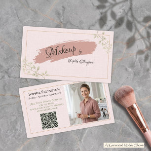 Cartão De Visita Assistente de Artística Nupcial de Luxo Blush Line