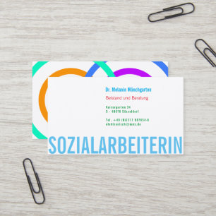 Cartão De Visita Assistente social Round Circle
