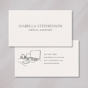 Cartão De Visita Assistente Virtual Profissional Minimalista Modern
