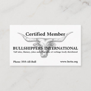 Cartão De Visita Associação Internacional Bullshippers 