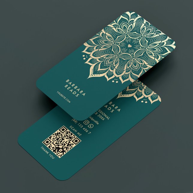 Cartão De Visita Astrologer Astrologist Dark Teal Mandala Elegante (Astrologer Astrologist Dark Teal Mandala Elegant Business Card
)