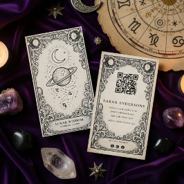 Cartão De Visita Astrologer Vintage Celestial Astrology Studio