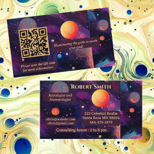 Cartão De Visita Astrologista Numerologista Celestial Psicólogo Hea