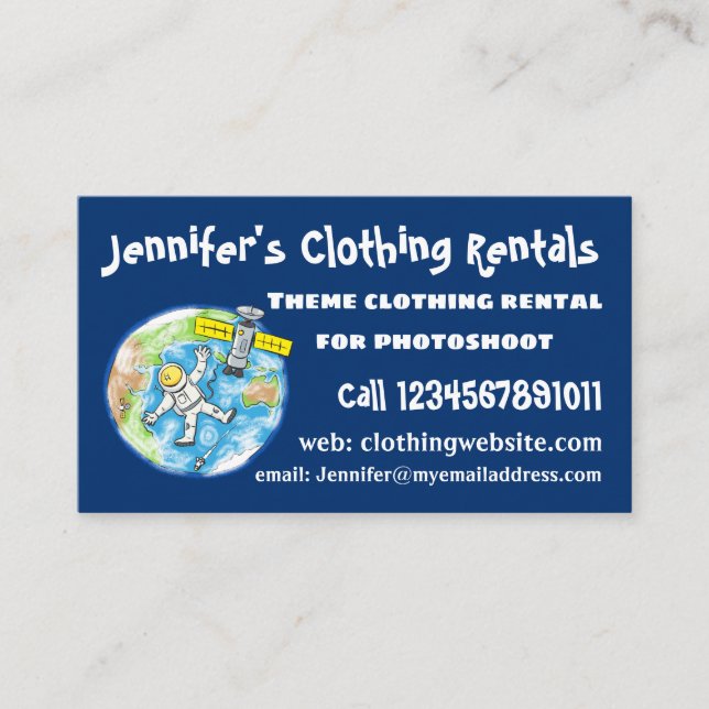 Cartão De Visita Astronauta engraçado no espaço e na banda desenhad (Frente)