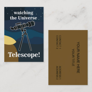 Cartão De Visita Astronomia do Céu Noturno do Telescópio
