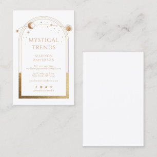 Cartão De Visita Astronomia Dourada do Sol Mística Celestial