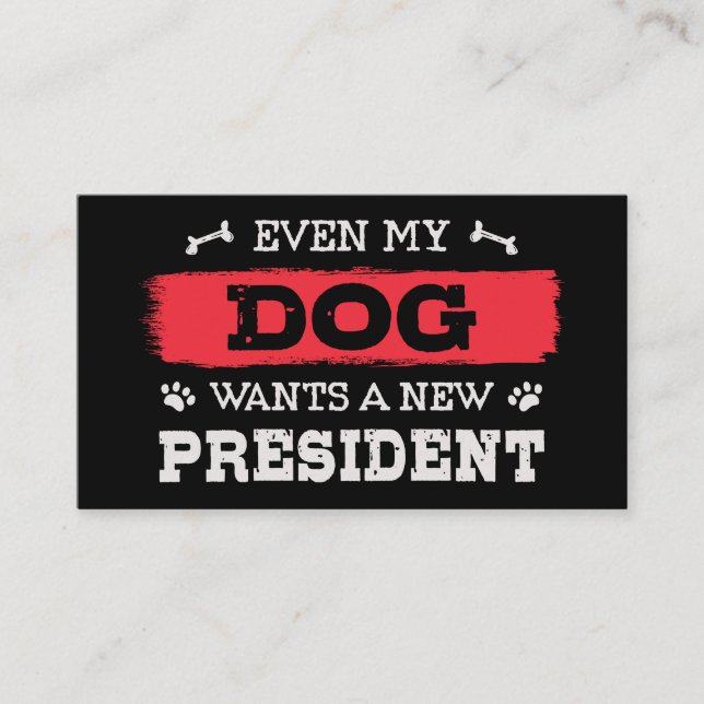 Cartão De Visita Até o meu cão quer um novo presidente (Frente)