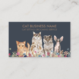 Cartão De Visita Atendimento ao Hóspede de Hotel de Gatos Boutique