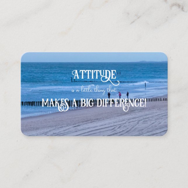 Cartão De Visita Atitude positiva - citação motivacional do treino  (Frente)