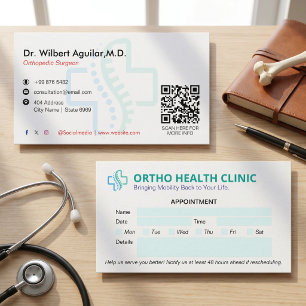 Cartão De Visita Atividade Clínica Ortopedia Limpar Compromisso