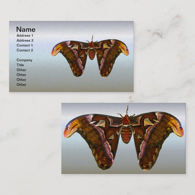 Cartão De Visita Atlas Moth - Cabeça Cobra (Frente/Verso)