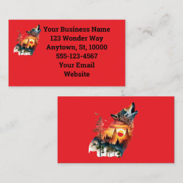 Cartão De Visita Atordoante Silhouette Howling Wolf