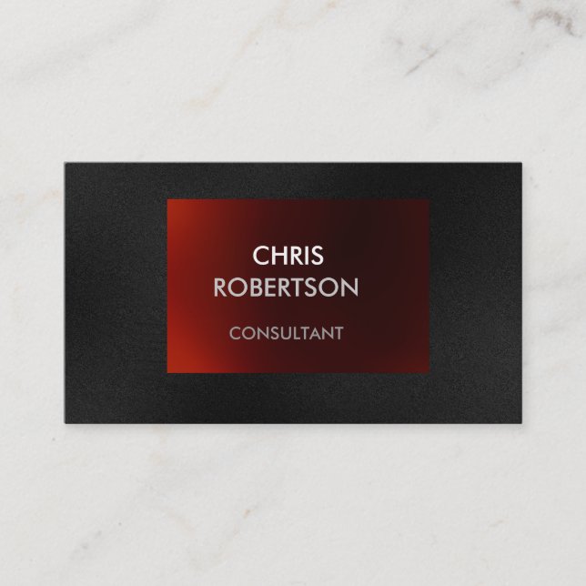 Cartão de visita Atraente Vermelho de Cinza Plásti (Frente)