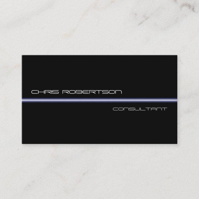 Cartão de visita Atrativo Azul Branco Negro (Frente)