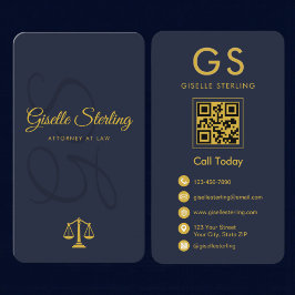 Cartão De Visita Attorney at Law Navy Blue Gold