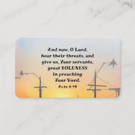 Cartão De Visita Atua às 4h29 O Senhor Dá Bíblia À Boldness Do Exce