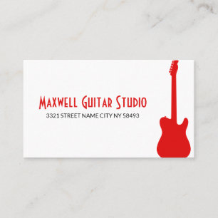 Cartão De Visita Aulas de Guitarra Instrutor Estúdio de Música Negó