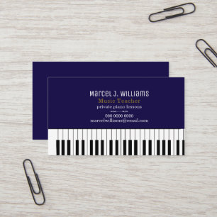 Cartão De Visita Aulas de Piano Professor de Música Moderno