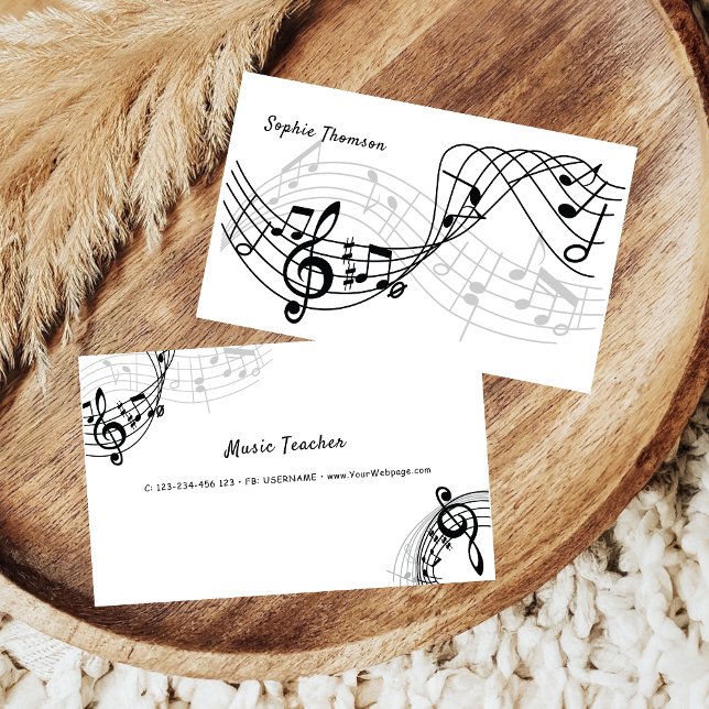 Cartão De Visita Aulas particulares para professores de música (Criador carregado)