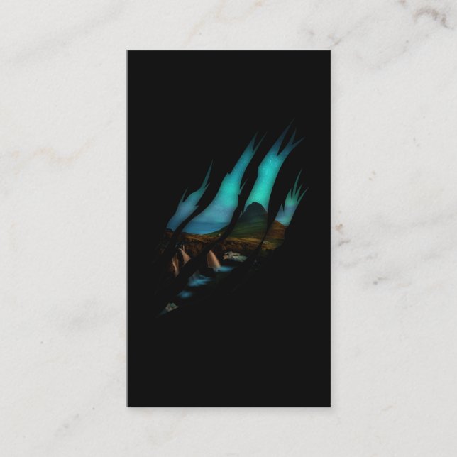 Cartão De Visita Aurora Borealis Torn Alaska Night (Frente)