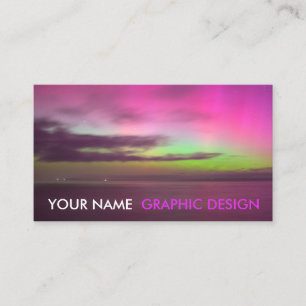 Cartão De Visita Aurora Southern Lights Photo Graphic Design