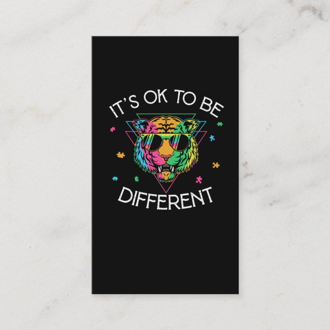 Cartão De Visita Autismo Sensibilização Meninas Tigre Crianças Auti (Frente)