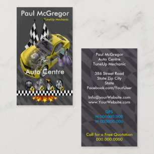 Cartão De Visita Auto Centre / TuneUp Mechanic Business Card