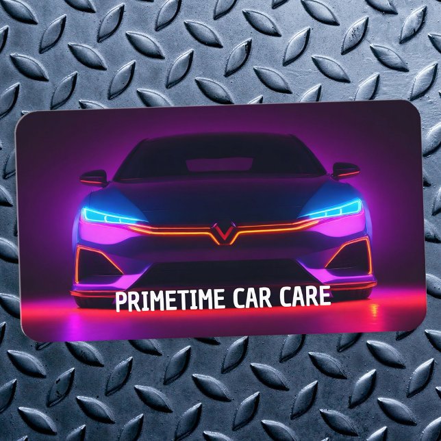 Cartão De Visita 🏎️ Auto Detailer Neon (Auto Detailer Neon Business Cards)