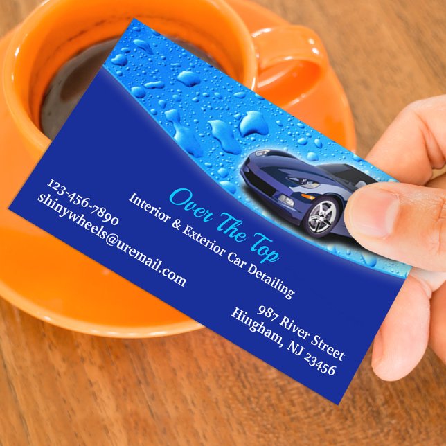Cartão De Visita Auto Detailing Business Card Template (Criador carregado)