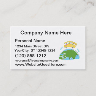 Cartão De Visita auto escolar dos desenhos animados na terra