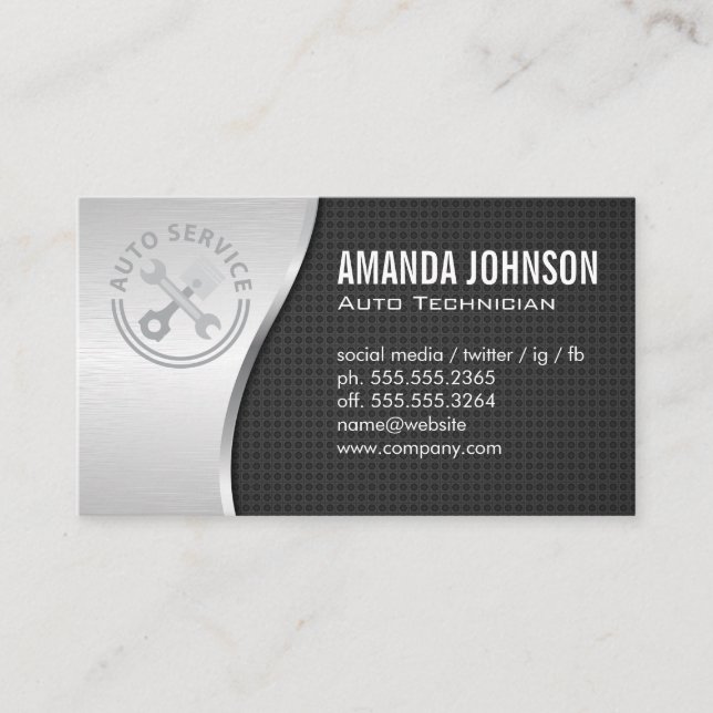 Cartão De Visita Auto Services | Mechanic | Tech (Frente)