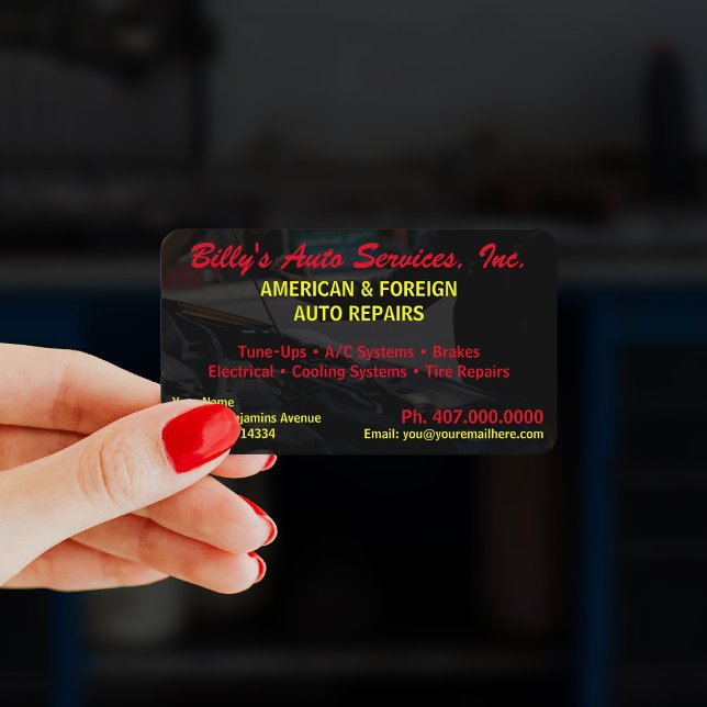 Cartão De Visita Automobile Car Repair Mechanic 2 Sided Modelo Bu (achieve higher visibility with these mechanic auto repair business cards.)