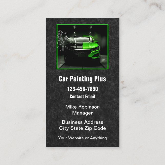 Cartão De Visita Automotive Car Painting Business Cards (Frente)