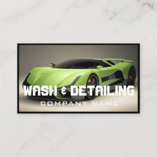Cartão De Visita Automotive Car Wash e Auto Detalhando preto modern