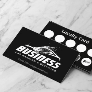 Cartão De Visita Automotive Car Washing Auto Detail Loyalties