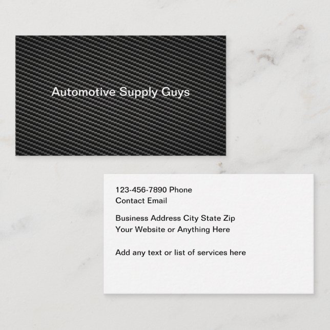 Cartão De Visita Automotive Carbon Fiber Look Business Cards (Frente/Verso)