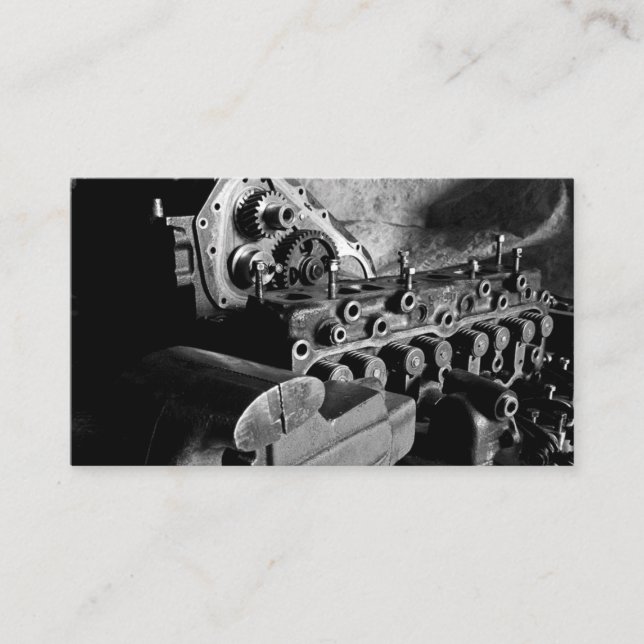 Cartão de visita automotriz do mecânico com foto (Frente)