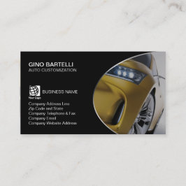 Cartão De Visita Automóvel Amarelo de Personalização Automática